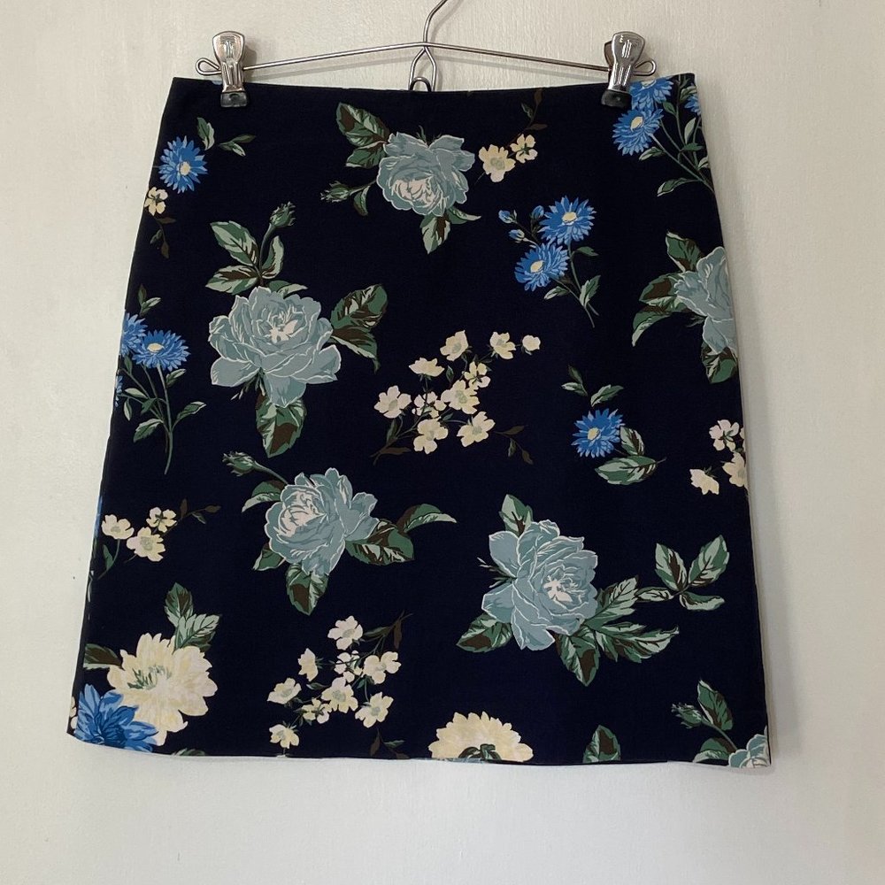 Floral Blue Mini Skirt